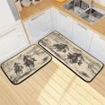thumbnail image 7 of 2-Piece Kitchen Mat Set Non Slip Washable Floor Mats Decorative Rugs for Kitchen Sink Laundry Vintage Cowboy Illustration, 7 of 7