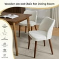thumbnail image 4 of Accreate Linen Dining Chair Set of 2 Upholstered Fabric Dining Chair with Wood Legs, Wing Backrest, Wooden Kitchen Chairs with Thick Cushions, Leveling Feet for Dining Room, Living Room, 4 of 7