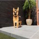 thumbnail image 1 of Maceta decorativa de madera con diseño de perro pastor alemán, ideal para jardines, patios o interiores, hecha a mano y detallada, perfecta para amantes de los animales., 1 of 5