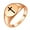 Rose Gold, variant on Men's Women's Stainless Steel Dainty Round Cross Christians Crucifix Signet Ring Band Silver Size 6