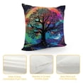 thumbnail image 4 of Orinice Tree of Life Moon Stars Graphic Decorative Cushion Throw Pillow Cover 1PC for Home Bed Sofa Couch Bedroom 20x20in, 4 of 5