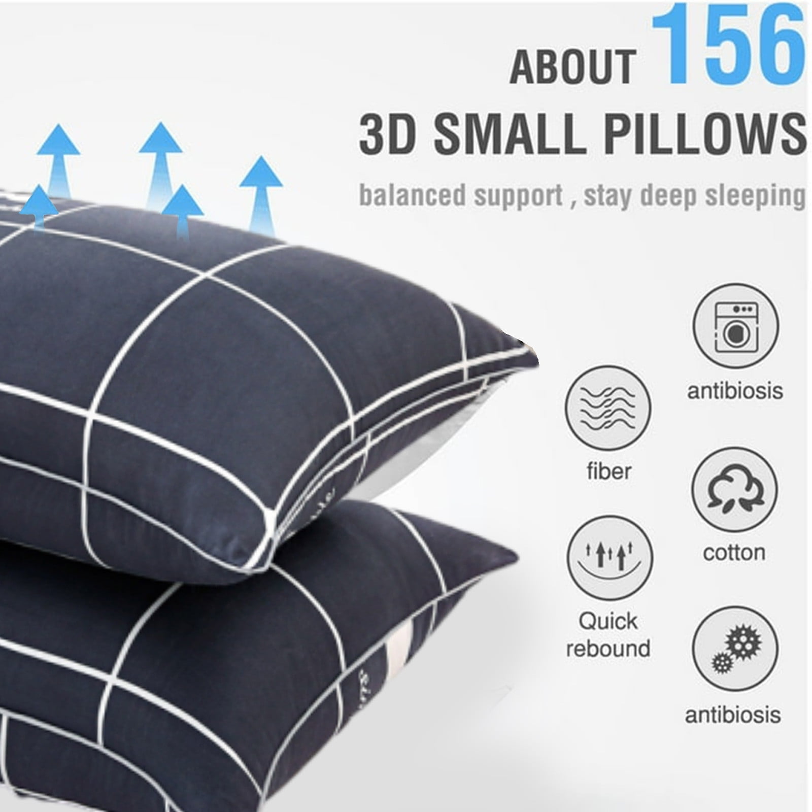 AuroraX Queen Bed Pillow Medium Soft Cooling Huge Overfilled Single Bed Pillow for Side and Back Sleep Blue Standard Bed Pillow Decor Mother's Day Gifts