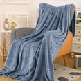 thumbnail image 4 of Summer Blanket 150x200cm Summertime Blankets Soft Fuzzy Warm Multifunctional Cover Blanket Napping Blanket Flannel Gift Blankets Bed Cozy Machine Washable Lightweight Cooling Comforter Blue, 4 of 6