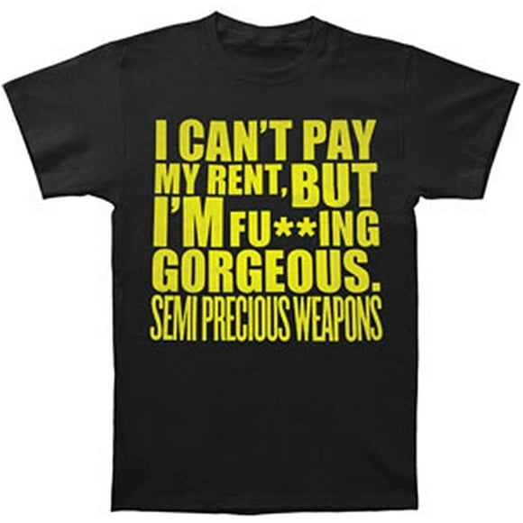Semi Precious Weapons Mens Gorgeous Censored T-shirt Large Black