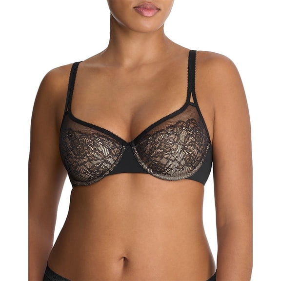 Natori BLACK/CAFE Graceful Full Fit Balconette Underwire Bra, US 34C, UK 34C
