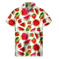 thumbnail image 5 of Camisas hawaianas con estampado 3D de sandía tropical para mí, camisas de verano de manga corta con botones, ropa para hombre, blusa con solapa, 5 of 5