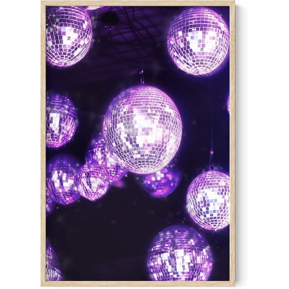 Haus and Hues Purple Wall Art & Purple Pictures Wall Decor - Purple Room Decor Aesthetic Wall Pictures for Bedroom Aesthetic Purple Wall Decor for Bedroom Teen Girl (Framed Beige 24x36)