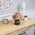 thumbnail image 2 of Northlight Wood Shaved Artificial Floral Spring Bouquet - 8.25" - Pink and Yellow, 2 of 8