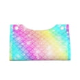 thumbnail image 4 of Lsque Fish Scale Printed Long Tissue Box Cover Holder, Facial Paper Organizer Dispenser,Triangle with Bottom Belt, PVC Leather Decorative Organizer, 4 of 9
