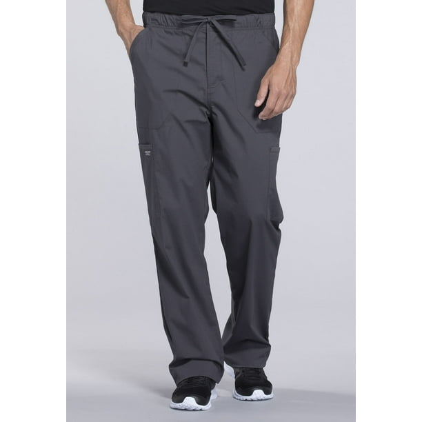 Cherokee Workwear Professionals Men Scrubs Pant Tapered Leg Drawstring Cargo WW190
