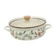 thumbnail image 5 of Olla de esmalte con tapa, olla para cocinar a fuego lento, utensilios de cocina vintage con doble asa, para espesar sopa flores, 5 of 9