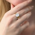 thumbnail image 5 of Gem Stone King 18K Yellow Gold Plated Silver Solitaire Ring Oval Moissanite (5.15 Cttw), 5 of 5