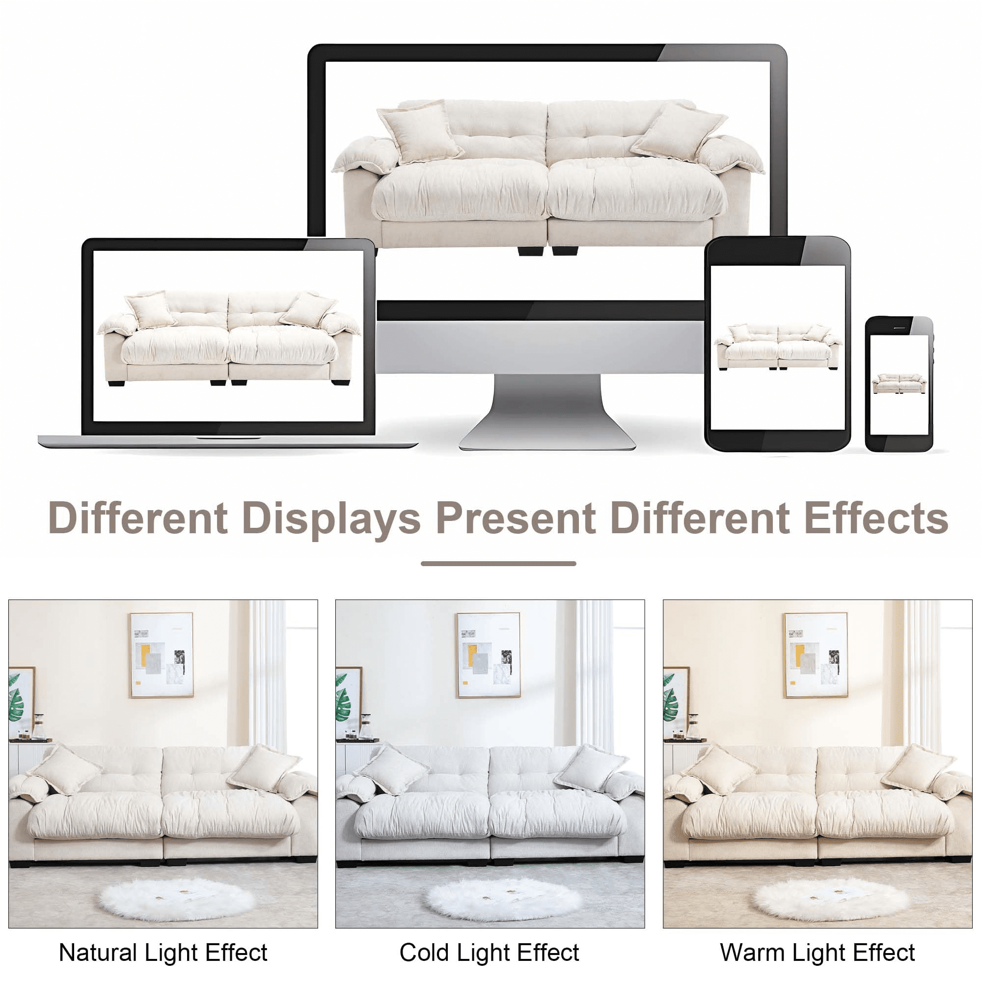 GNIXUU 90.5" Oversized Loveseat ,Chenille Modern Cloud Couch Loveseat for Small Spaces, 2 Seater Sofa Comfy Sleeper Sofas Easy Assembly for Living Room ,Study Room, Office,Beige