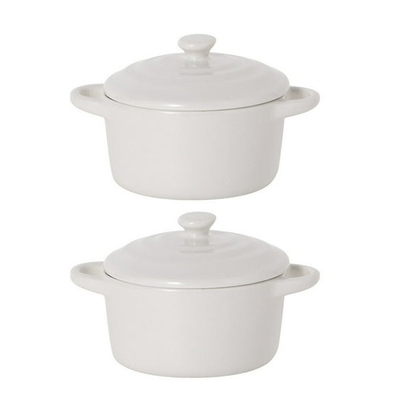 ROSENICE 2Set Ceramic Bowls for Stewing and Serving Soup in White for Home and Parties