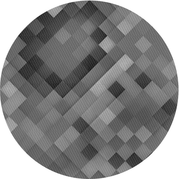 Ahgly Company Indoor Round Patterned Gunmetal Gray Area Rugs, 3' Round
