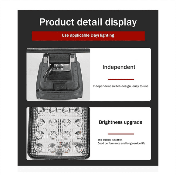 4pcs 4 Inch LED Work Light for 18V Battery Battery Power LED Shop Light LED Site for Work Light