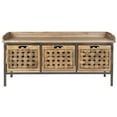 thumbnail image 3 of SAFAVIEH Isaac Rustic 3 Drawer Wooden Storage Bench, Oak, 3 of 5