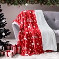 thumbnail image 6 of Christmas Throw Blanket Red Merry Christmas Elk Reindeer Gifts Blankets Ultra Soft Cozy Plush Fleece Flannel Xmas Throws for New Year Snowflake Winter Holiday Party Sofa Couch Bed Decor, 50x60, 6 of 6