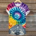thumbnail image 3 of Hvyesh Tie Dye Shirt Women Loose Fit Short Sleeve Tee Shirt Crew Neck Casual Summer Tops, 3 of 5