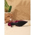 thumbnail image 5 of On feet& in love Women's Patent Leather Pointed Toe Elastic Slingback High Heel Pumps, 5 of 6