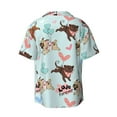 thumbnail image 7 of Picia Cute Pug Dogs Men's Linen Shirts Short Sleeve Cuban Beach Shirts Casual Shirts Button Down Shirt for Men Beach Summer Wedding Shirt-X-Large, 7 of 7