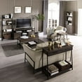 thumbnail image 4 of Caffoz 58" Home Entertainment Center Wood Media TV Stand, Smoky Oak, 4 of 10