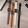 thumbnail image 4 of Eoperou Ladies Quartz Watch Square Dial Rhombus Texture Faux Leather Adjustable Strap Date Display No Delay Time-checking High Accuracy Exquisite Wristwatch Timepiece, 4 of 7