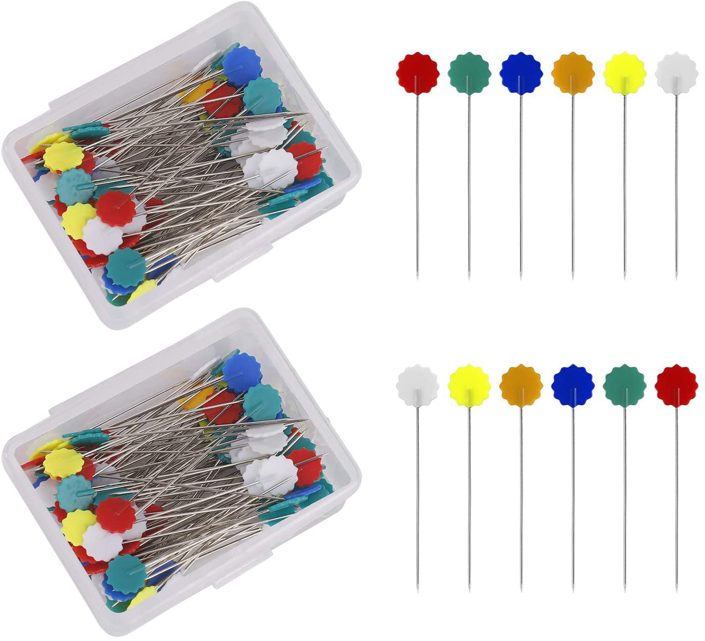 Cute Pins for Dressmaker Craft Sewing Projects Flat Flower Pins Assorted Colours Sewing Pins same day shipping