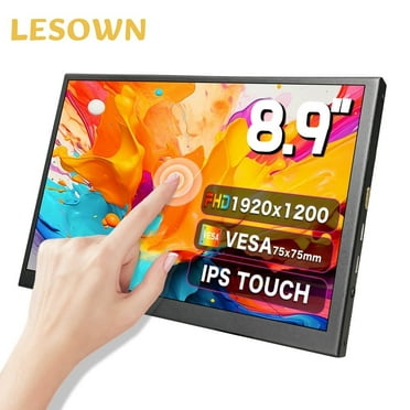 LESOWN Portable Monitor 8.9 inch Laptop Additional Touchscreen USB-C HDMI 1920x1200 IPS LCD Second Screen for Smartphone PC Laptop