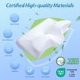 thumbnail image 6 of Homaryx Memory Foam Cervical Pillow, 2 in 1 Ergonomic Contour Orthopedic Pillow for Neck Pain, Contoured Support Pillows for Side Back Stomach Sleepers White, 6 of 7