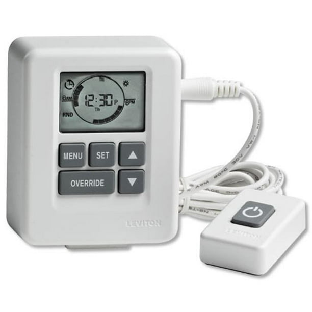 Leviton LVLT11310W Advanced Digital Timer with Tethered Remote