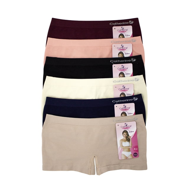 Paquete de Bóxer para dama Catherine Modelo BXR-101, Bóxer de mirofibra ajustable, Colores surtidos