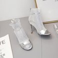 thumbnail image 3 of XIHAHA-Sandalias de malla hueca para mujer, zapatos de tacón alto con boca de pez, informales, para fiesta y baile, 3 of 5