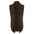 thumbnail image 2 of DARING DIVA Men's Sleeveless Open Front Asymmetric Hem Cardigan Vest 38 Brown, 2 of 6