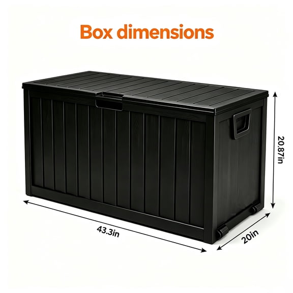 75 Gallon Outdoor Waterproof Storage Box with Flip-Top Lid, Heavy-Duty Deck Box Suitable for /Outdoor Use - Plastic