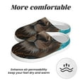 thumbnail image 6 of Haiem Hawaiian Swimming Lion Print Women's Fuzzy Memory Foam House Slipper Cozy Home Footwear Non-slip Winter Slippers-40/41, 6 of 7
