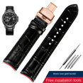 thumbnail image 3 of Correa de reloj de piel de vaca con extremo curvo universal de 20, 21 y 22 mm para Rossini, Tissot, Citizen, Seiko, Jaeger-LeCoultre, correa de reloj para hombre con boca de arco, 3 of 5