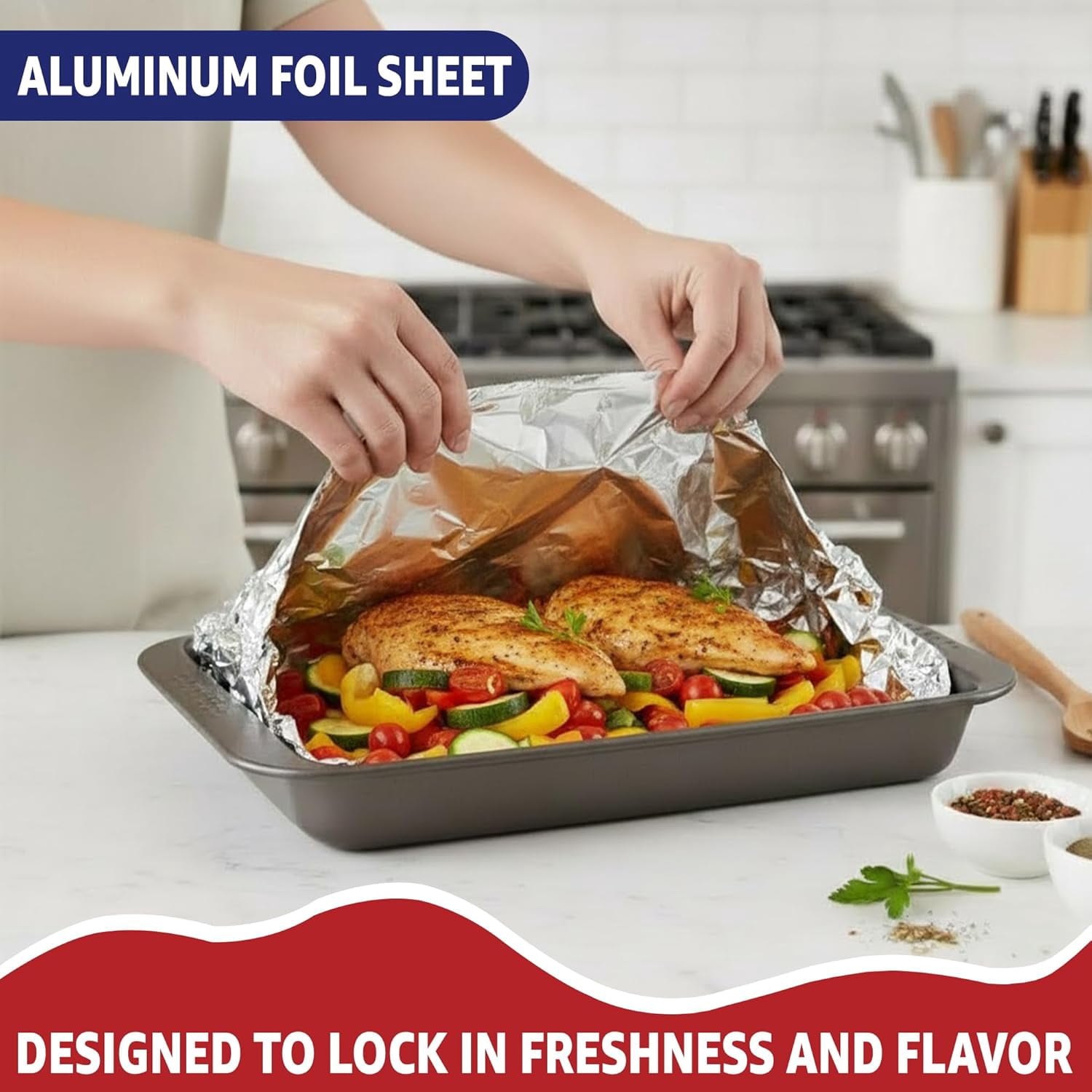 WJSP Aluminum Foil Roll 18 Inch X 500 ft for Restaurant Catering