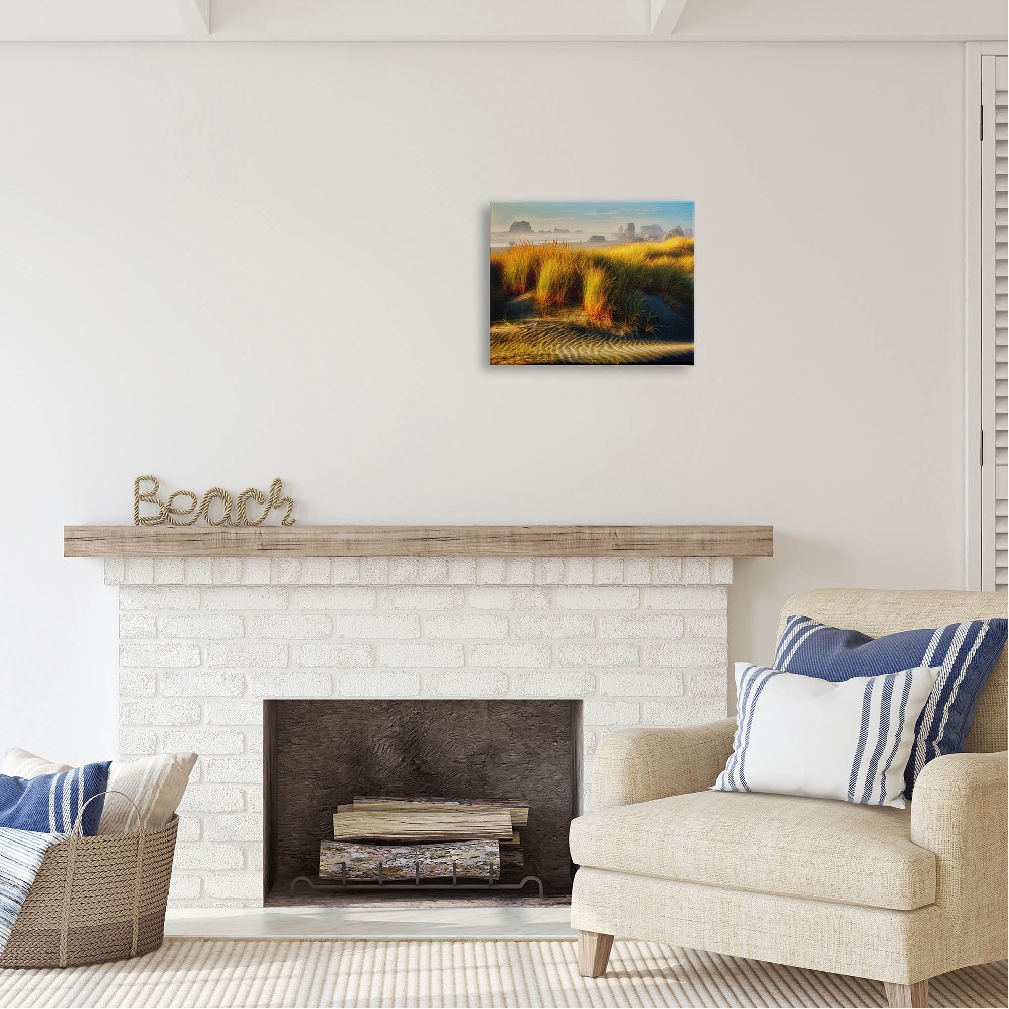 Stupell Industries Sand Ripples Beach Landscape Coastal Photography Gallery Wrapped Canvas Print Wall Art