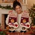 thumbnail image 7 of Darzheoy Christmas Stockings, 2 Pcs Long-Leg Reindeer Doll Embroidery, Indoor Outdoor Christmas Decorations, Holiday Family Decor, Mantel Decor for Fireplace Home, 7 of 7