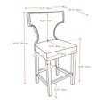 thumbnail image 2 of CorLiving Kings Studded Faux Leather Counter Height Indoor Barstools, White (Set of 2), 2 of 7