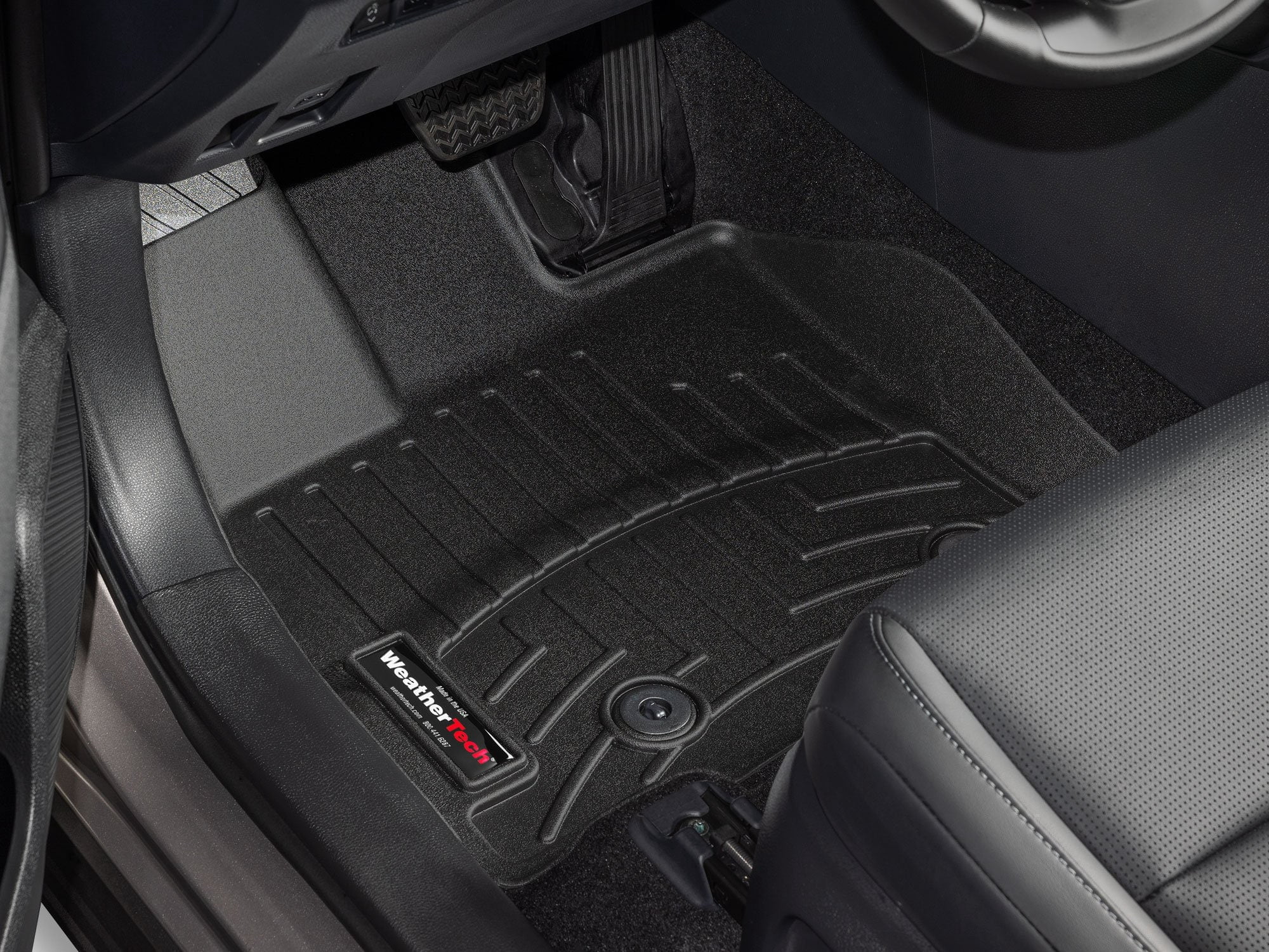 WeatherTech Custom Fit FloorLiners compatible with Toyota RAV4 Plug-In Hybrid, RAV4 - 1st Row (Driver & Passenger), Black