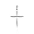 thumbnail image 1 of Pendentif Croix Arrondie et Pointue en Or Blanc 14k, 1 of 2
