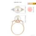 thumbnail image 4 of ANGARA South Sea Cultured Pearl Ring with Trio Diamonds in 14K Rose Gold for Women | June Birthstone, Birthday, Anniversary, Jewelry Gift for Women | Pearl Ring, 4 of 8