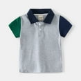thumbnail image 4 of Kids Boys' Polo Shirts Color Block Boys Uniform Shirts Rugby Button Down Shirt Short Sleeve Polo Boys Polo Shirts Size 7-8 Years, 4 of 7
