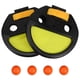 thumbnail image 1 of Raqueta de mano para niños, juguete deportivo para exteriores para padres e hijos, pinza para lanzar pelotas de tenis de mesa (1 juego de 2 raquetas y 4 pelotas amarillas), 1 of 8