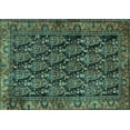 thumbnail image 1 of Ahgly Company Machine Washable Indoor Rectangle Persian Turquoise Blue Traditional Area Rugs, 8' x 12', 1 of 4