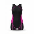 thumbnail image 4 of BSDJILFG One Piece Spring Suit for Women Half Zip Graphic Swimsuit Waterproof Sleeveless Boyshort Surfing Suit, 4 of 8