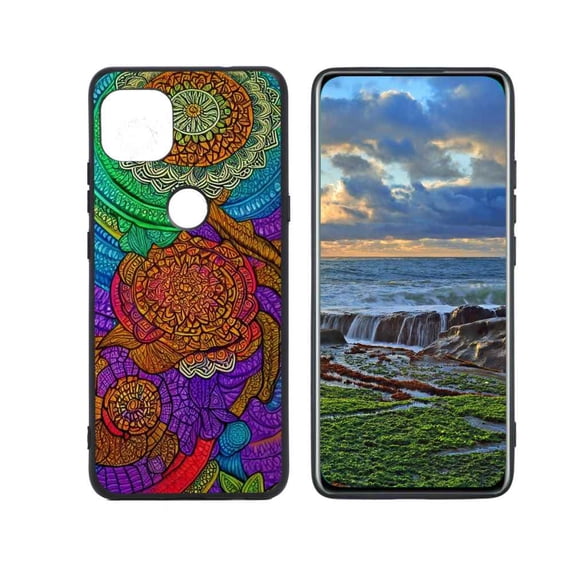 Colorful-Mandala-40 Phone Case, Degined for Moto One 5G Ace Case Men Women, Flexible Silicone Shockproof Case for Moto One 5G Ace