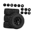 thumbnail image 2 of 4 ruedas y neumáticos para camión RC 1/10, piezas de coche RC, durabilidad, resistentes, repuestos profesionales, accesorios de repuesto para Negro, 2 of 8